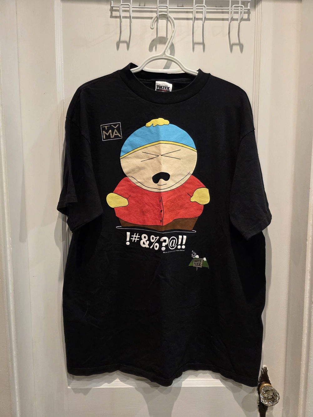 Tultex Black Short Sleeve Tee with Colorful Cartoon Front Graphic